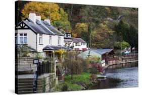 Waterside in Autumn at Knaresborough, North Yorkshire, Yorkshire, England, United Kingdom, Europe-Mark Sunderland-Stretched Canvas