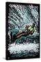 Waterskier - Scratchboard-Lantern Press-Stretched Canvas