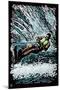 Waterskier - Scratchboard-Lantern Press-Mounted Art Print