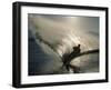 Waterskier Silhouetted with Sun Shining Through Water-null-Framed Premium Photographic Print