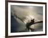 Waterskier Silhouetted with Sun Shining Through Water-null-Framed Photographic Print