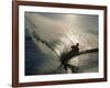 Waterskier Silhouetted with Sun Shining Through Water-null-Framed Photographic Print