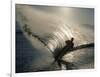 Waterskier Silhouetted with Sun Shining Through Water-null-Framed Photographic Print