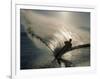 Waterskier Silhouetted with Sun Shining Through Water-null-Framed Photographic Print