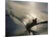 Waterskier Silhouetted with Sun Shining Through Water-null-Mounted Photographic Print