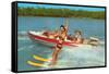 Waterskiing on the Lake, Retro-null-Framed Stretched Canvas