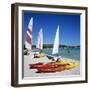 Watersports on Beach, Plage De Santa Giulia, Southeast Coast, Corsica, France, Mediterranean, Europ-Stuart Black-Framed Photographic Print