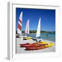 Watersports on Beach, Plage De Santa Giulia, Southeast Coast, Corsica, France, Mediterranean, Europ-Stuart Black-Framed Photographic Print