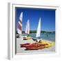 Watersports on Beach, Plage De Santa Giulia, Southeast Coast, Corsica, France, Mediterranean, Europ-Stuart Black-Framed Photographic Print