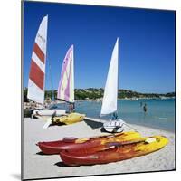 Watersports on Beach, Plage De Santa Giulia, Southeast Coast, Corsica, France, Mediterranean, Europ-Stuart Black-Mounted Photographic Print