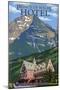Waterton Lakes National Park, Canada - Prince of Wales Hotel-Lantern Press-Mounted Art Print