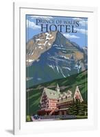 Waterton Lakes National Park, Canada - Prince of Wales Hotel-Lantern Press-Framed Art Print