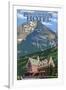 Waterton Lakes National Park, Canada - Prince of Wales Hotel-Lantern Press-Framed Art Print