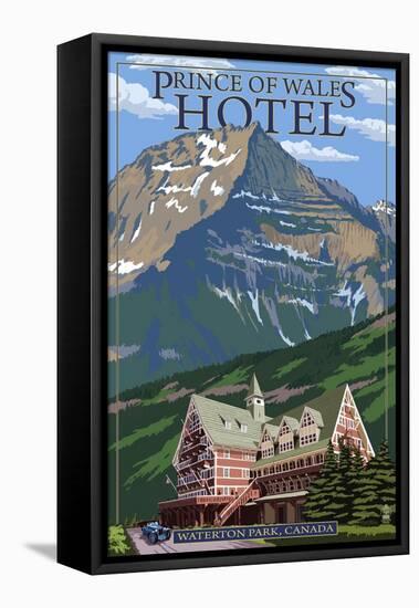 Waterton Lakes National Park, Canada - Prince of Wales Hotel-Lantern Press-Framed Stretched Canvas