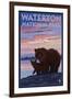 Waterton National Park, Canada - Bear & Cub-Lantern Press-Framed Art Print