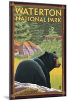 Waterton National Park, Canada - Bear in Forest-Lantern Press-Mounted Art Print