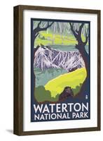 Waterton National Park, Canada - Beaver Family-Lantern Press-Framed Art Print