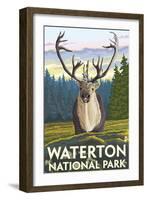 Waterton National Park, Canada - Caribou-Lantern Press-Framed Art Print