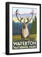 Waterton National Park, Canada - Caribou-Lantern Press-Framed Art Print