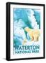 Waterton National Park, Canada - Polar Bear & Cub-Lantern Press-Framed Art Print