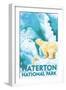 Waterton National Park, Canada - Polar Bear & Cub-Lantern Press-Framed Art Print