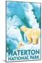 Waterton National Park, Canada - Polar Bear & Cub-Lantern Press-Mounted Art Print