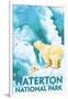 Waterton National Park, Canada - Polar Bear & Cub-Lantern Press-Framed Art Print