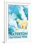 Waterton National Park, Canada - Polar Bear & Cub-Lantern Press-Framed Art Print