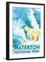 Waterton National Park, Canada - Polar Bear & Cub-Lantern Press-Framed Art Print