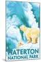 Waterton National Park, Canada - Polar Bear & Cub-Lantern Press-Mounted Art Print