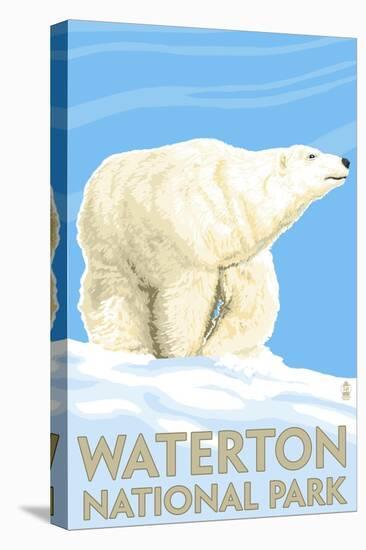 Waterton National Park, Canada - Polar Bear-Lantern Press-Stretched Canvas