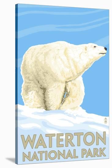 Waterton National Park, Canada - Polar Bear-Lantern Press-Stretched Canvas