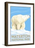Waterton National Park, Canada - Polar Bear-Lantern Press-Framed Art Print