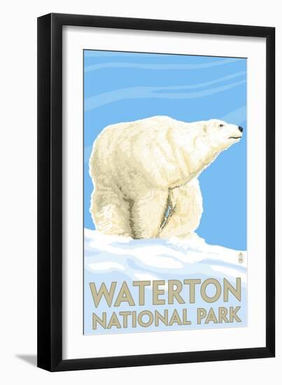 Waterton National Park, Canada - Polar Bear-Lantern Press-Framed Art Print