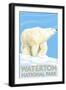 Waterton National Park, Canada - Polar Bear-Lantern Press-Framed Art Print