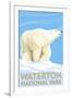 Waterton National Park, Canada - Polar Bear-Lantern Press-Framed Art Print