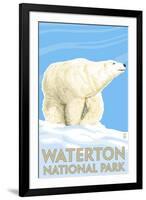 Waterton National Park, Canada - Polar Bear-Lantern Press-Framed Art Print