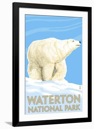 Waterton National Park, Canada - Polar Bear-Lantern Press-Framed Art Print