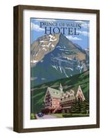 Waterton National Park, Canada - Prince of Wales Hotel-Lantern Press-Framed Art Print