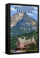 Waterton National Park, Canada - Prince of Wales Hotel-Lantern Press-Framed Stretched Canvas