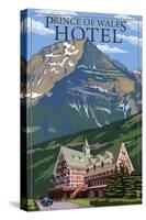 Waterton National Park, Canada - Prince of Wales Hotel-Lantern Press-Stretched Canvas