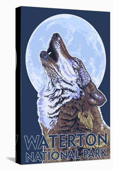 Waterton National Park, Canada - Wolf Howling-Lantern Press-Stretched Canvas