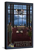 Waterton National Park - Prince of Wales Hotel Interior-Lantern Press-Framed Stretched Canvas