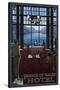 Waterton National Park - Prince of Wales Hotel Interior-Lantern Press-Stretched Canvas