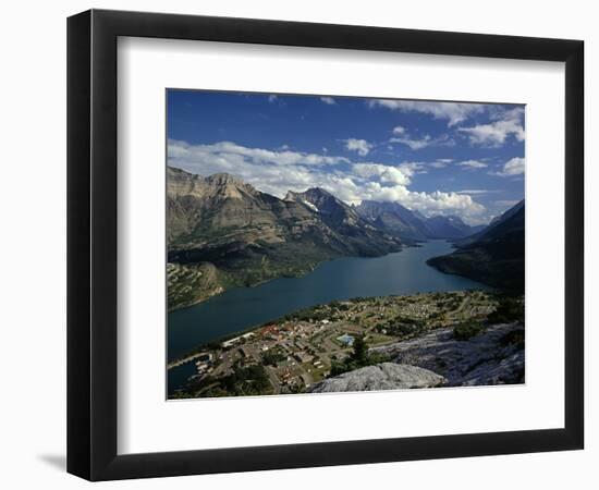 Waterton Park Village on Shore of Waterton Lakes-James Randklev-Framed Photographic Print