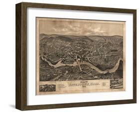 Watertown, Massachusetts - Panoramic Map-Lantern Press-Framed Art Print