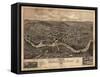 Watertown, Massachusetts - Panoramic Map-Lantern Press-Framed Stretched Canvas