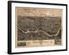 Watertown, Massachusetts - Panoramic Map-Lantern Press-Framed Art Print