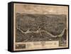 Watertown, Massachusetts - Panoramic Map-Lantern Press-Framed Stretched Canvas