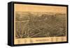 Watertown, New York - Panoramic Map-Lantern Press-Framed Stretched Canvas